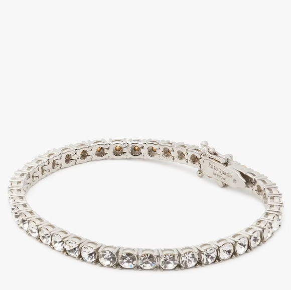 Kate Spade Shimmy Tennis Bracelet Clear/Silvertone NWT Retail $99 - Picture 1 of 3